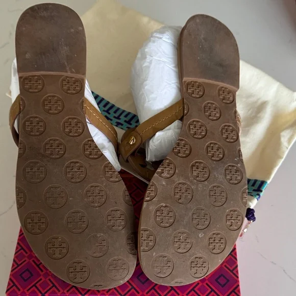 Tory Burch Miller Sand Patent  Sandals 9 - Picture 4 of 5